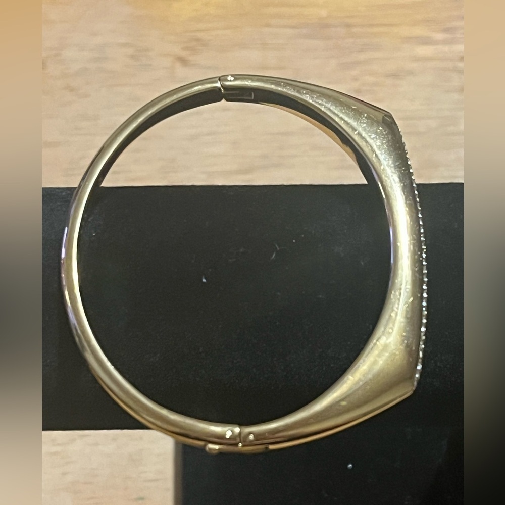 Michael Kors Gold Tone Fashion Tribal Pave Hinged Bangle Bracelet - Picture 7 of 11